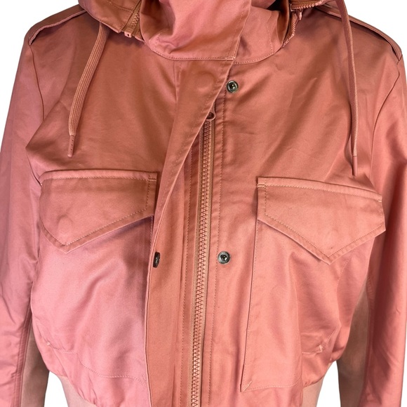 NWT $318 Sweaty Betty Timeless Cropped Trench Jacket Clay Pink Size 12 Hooded - Picture 4 of 8
